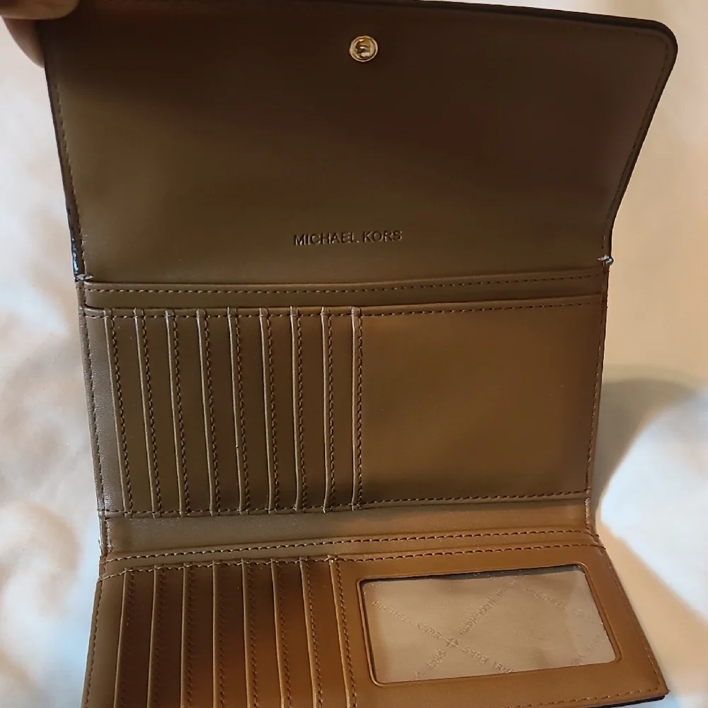 Michael Kors Brown Long Wallet with Signature Monogram